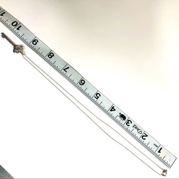 Bridge Diamond  Key Pendant Necklace, 18” - Picture 8 of 10